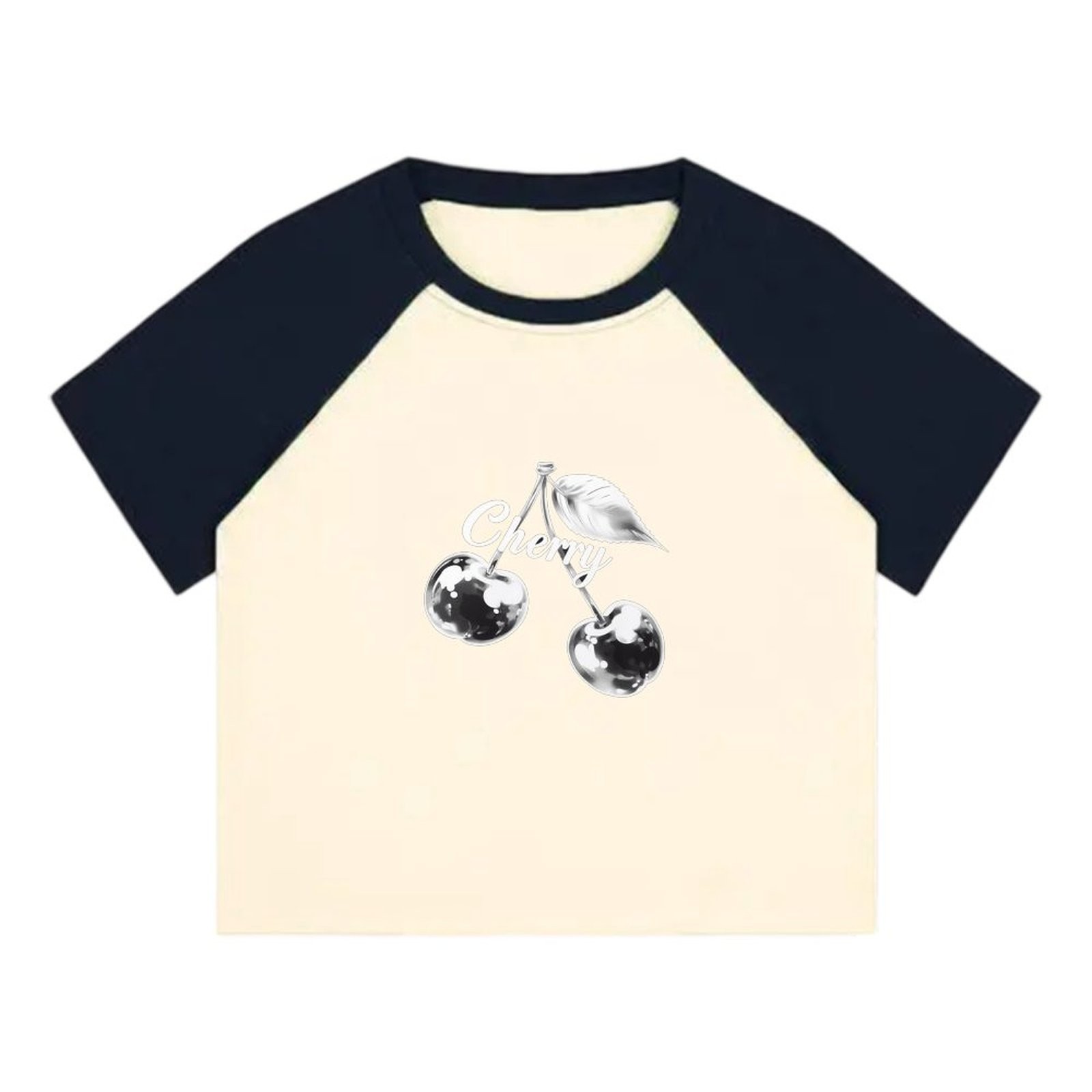 Prendas para el torso ajustadas de verano de manga corta con estampado de frutas coreanas ajustadas cómodas de usar - Imagen 14 de 15