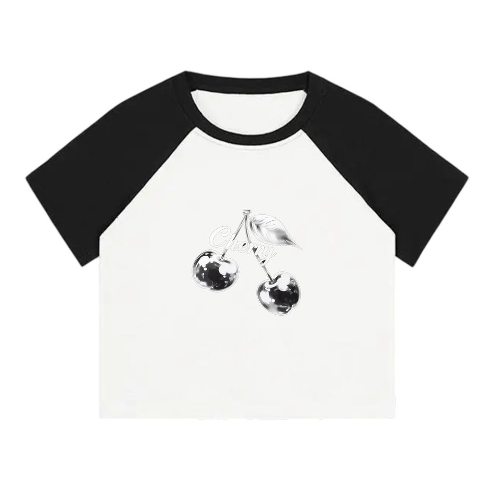 Prendas para el torso ajustadas de verano de manga corta con estampado de frutas coreanas ajustadas cómodas de usar - Imagen 15 de 15