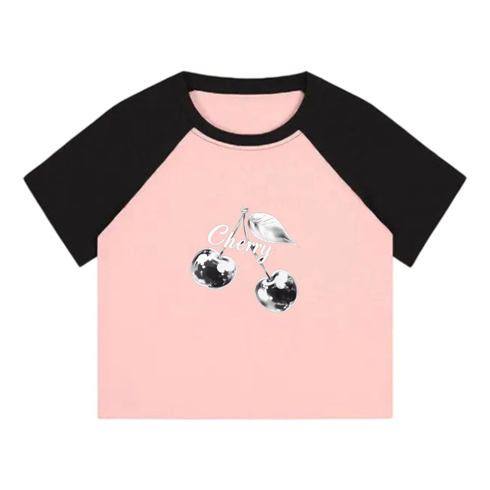 Prendas para el torso ajustadas de verano de manga corta con estampado de frutas coreanas ajustadas cómodas de usar - Imagen 13 de 15
