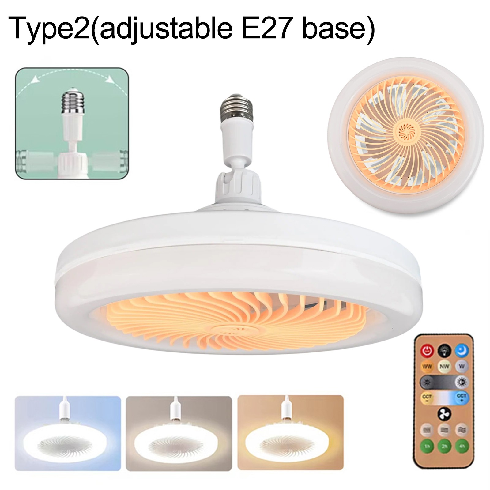 Kompakter Deckenventilator mit 3 Lichtfarben und Fernbedienung f��r jeden kleine - Bild 24 von 41