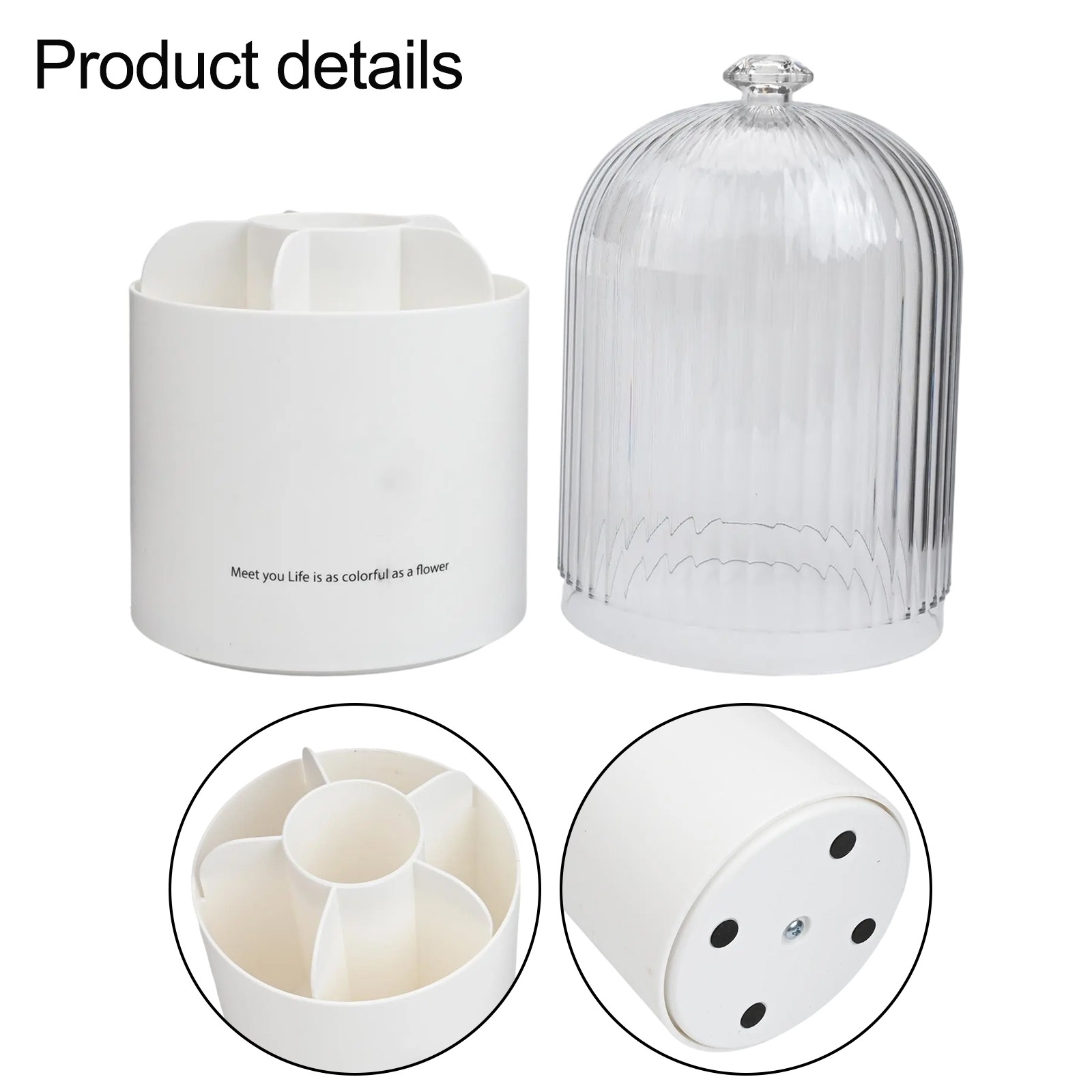 Efficient Makeup Brush Organizer Space Saving Rotating Cosmetic Storage Box