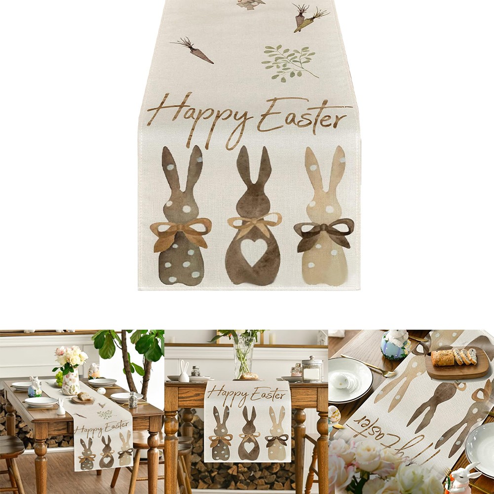 Unique Bunny Pattern Table Runner 13 x 72 Inches for Home Entertaining - Picture 18 of 22