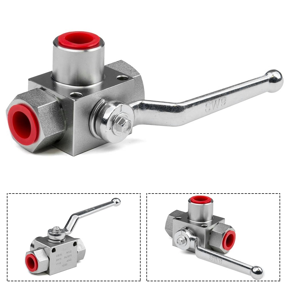 Carbon Steel NPT12 3 Way Hydraulic Ball Valve 7250 PSI for Industrial Use - Picture 17 of 43