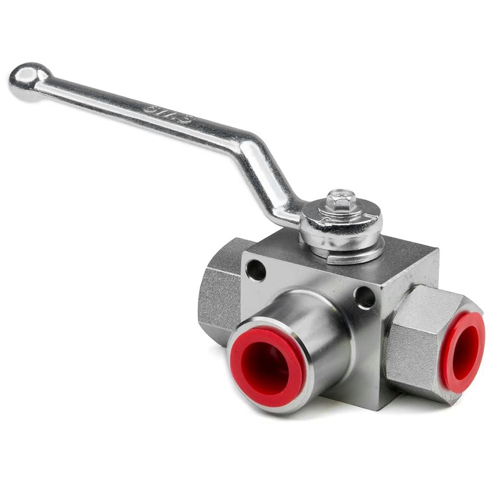 Carbon Steel NPT12 3 Way Hydraulic Ball Valve 7250 PSI for Industrial Use - Picture 23 of 43
