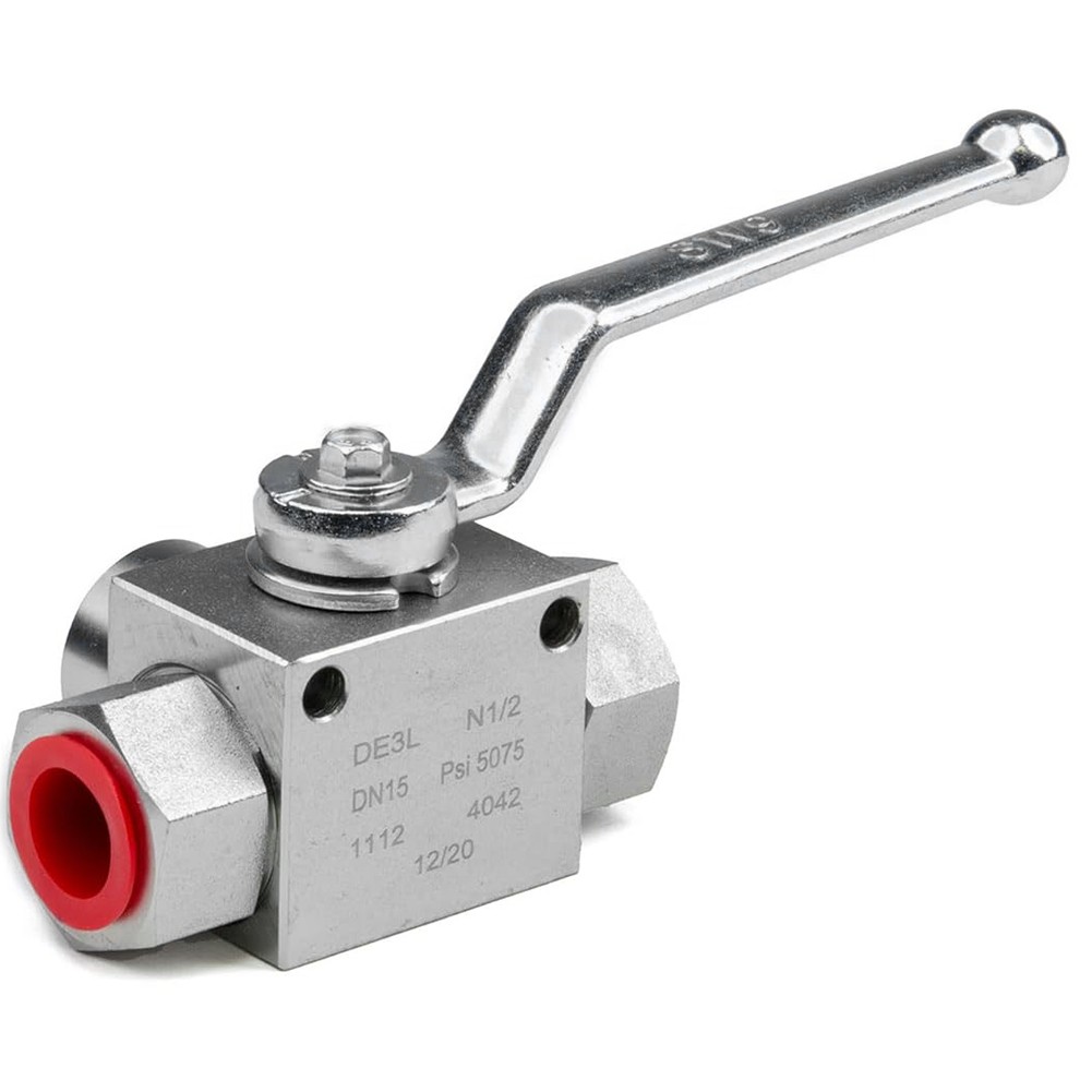 Carbon Steel NPT12 3 Way Hydraulic Ball Valve 7250 PSI for Industrial Use - Picture 21 of 43