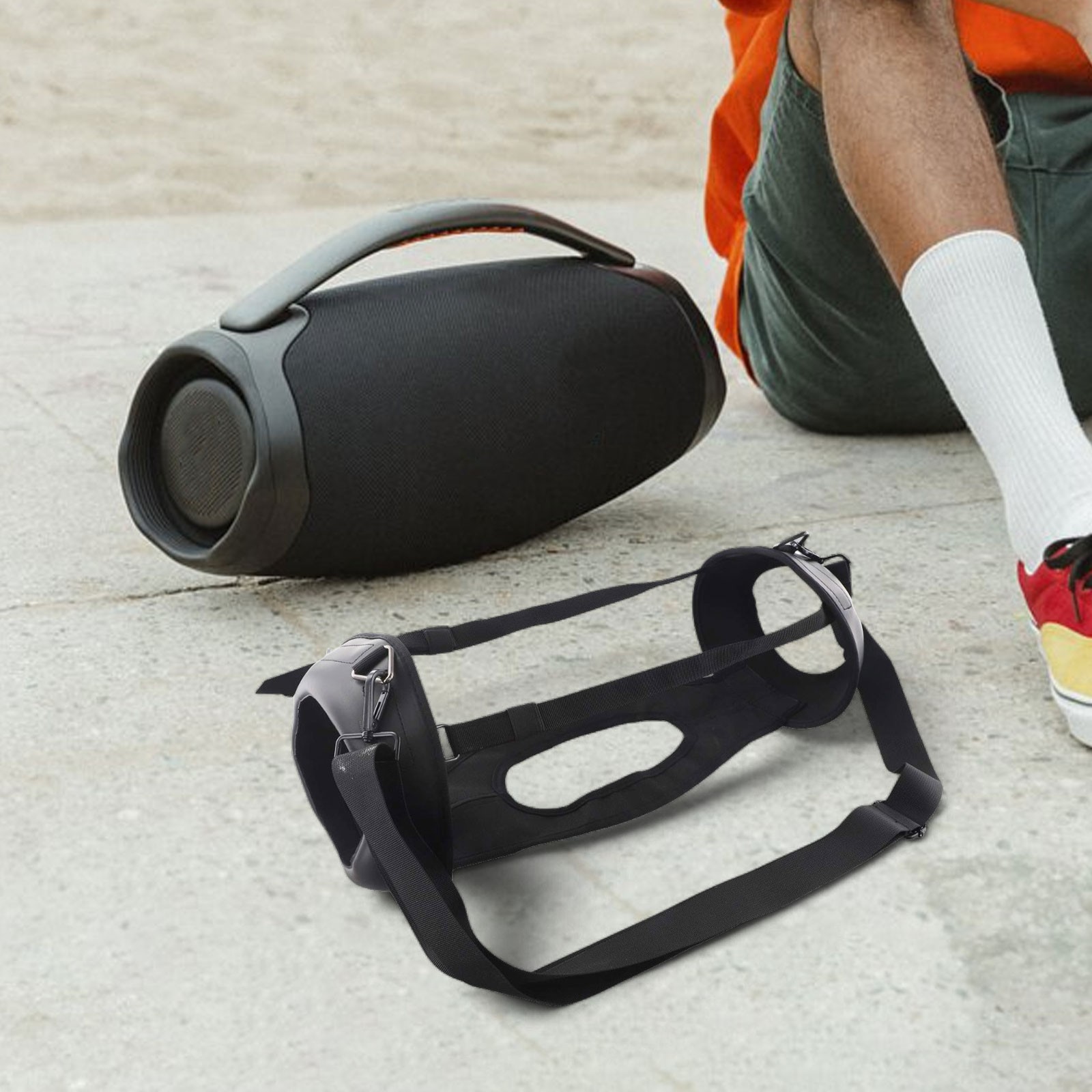Lightweight PU Case with Comfortable Adjustable Strap for JBL Boombox3 Speaker - Picture 17 of 27