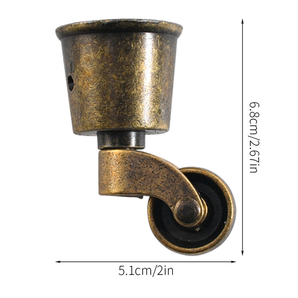 Zinc Alloy Sofa Accessories 4pcs Casters for Enhanced Furniture Mobility