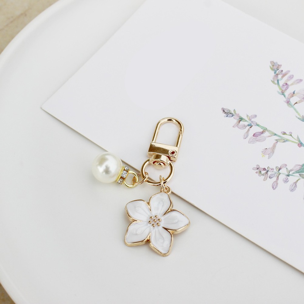 Lovely Colorful Keychain with Creative Pear Blossom Pendant for Personal Style - Picture 11 of 16