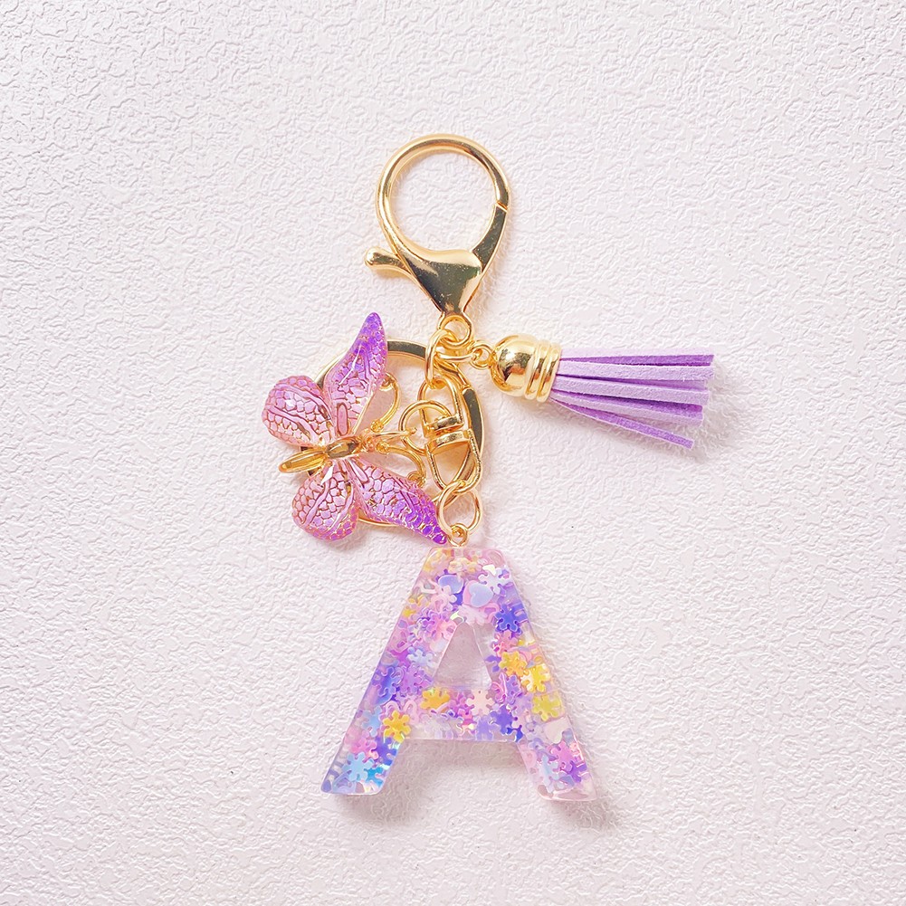 Cute Butterfly Pendant Keychain in Purple for Unique Accessory Collection - Picture 5 of 30
