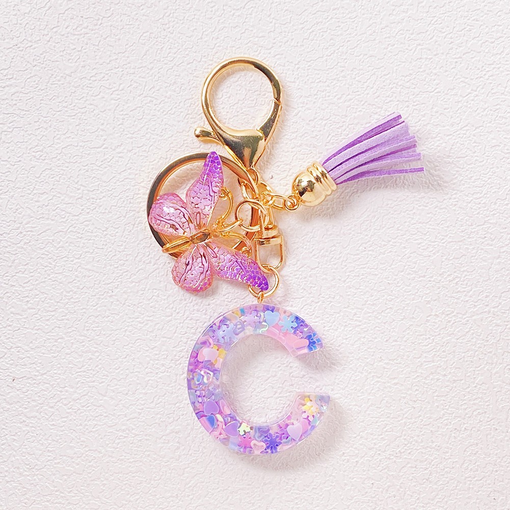 Cute Butterfly Pendant Keychain in Purple for Unique Accessory Collection - Picture 7 of 30