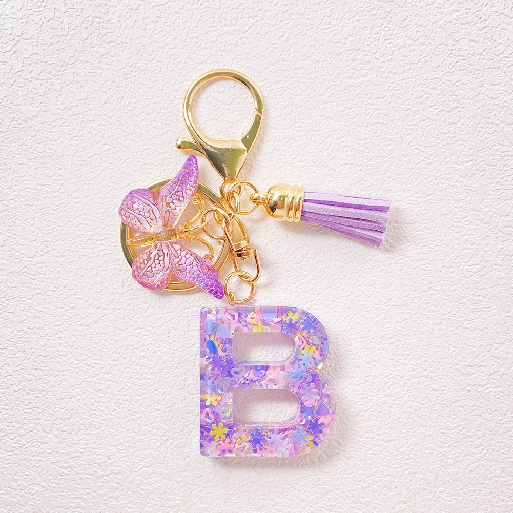 Cute Butterfly Pendant Keychain in Purple for Unique Accessory Collection - Picture 6 of 30