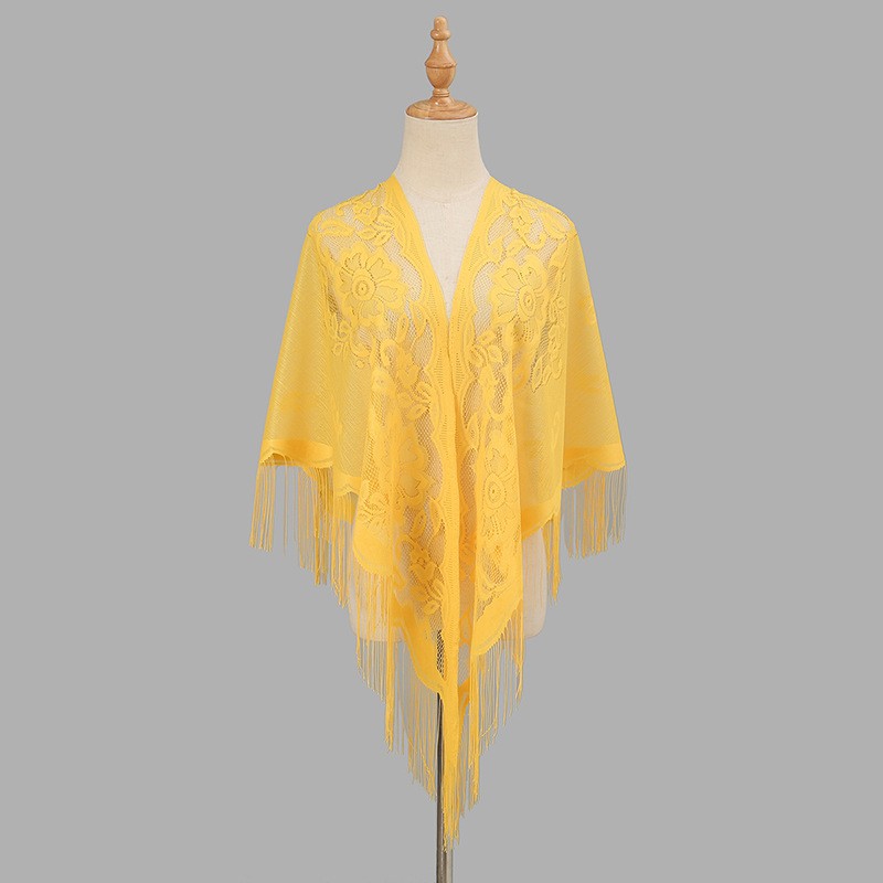 Stylish Nylon Fringe Wrap with Unique 3D Craftsmanship for Eye Catching Look