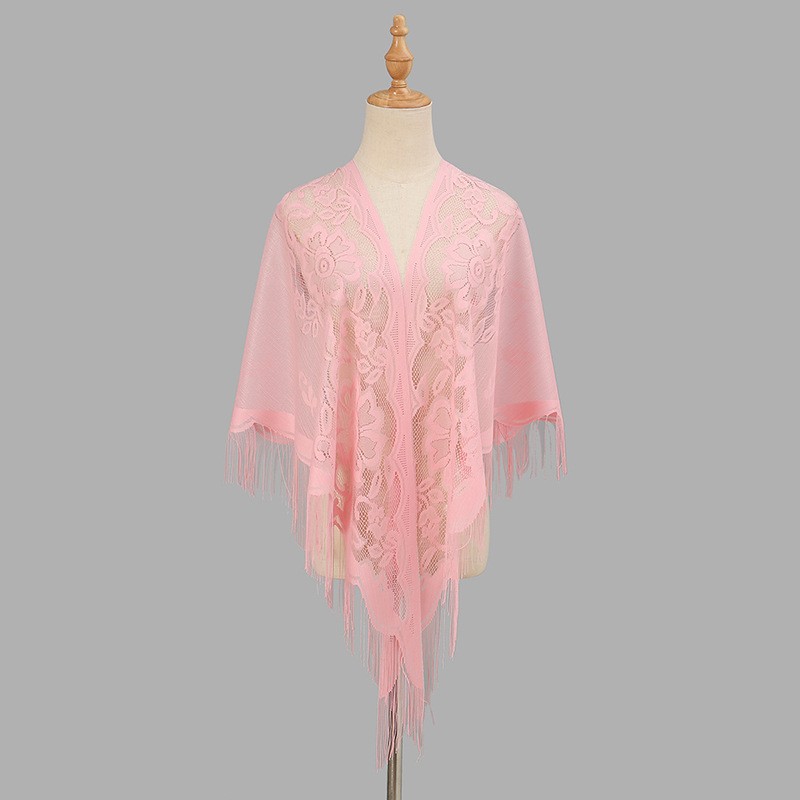 Stylish Nylon Fringe Wrap with Unique 3D Craftsmanship for Eye Catching Look