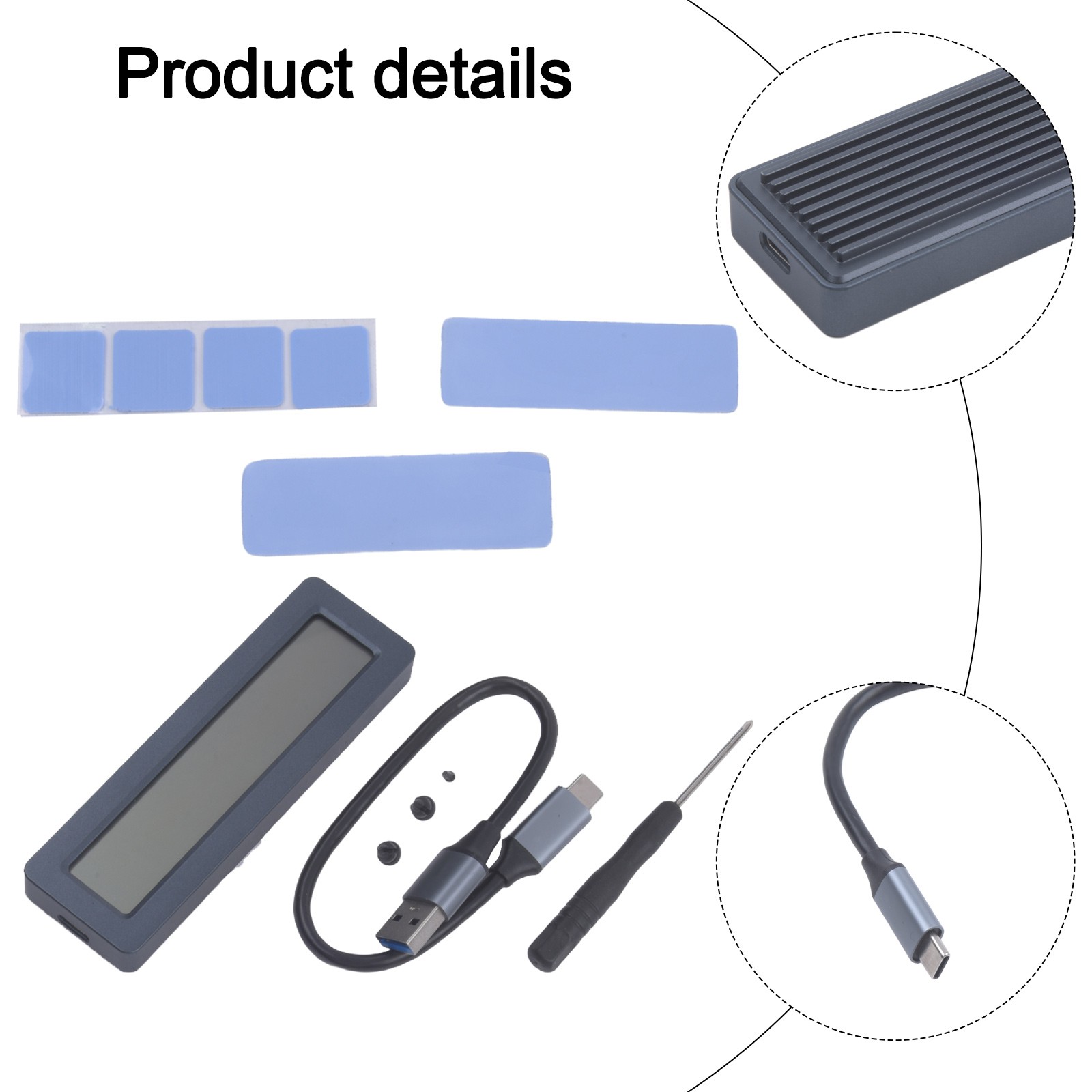 for NVFor For Me For For M 2 SSD Enclosure with Fast USB3 2 Gen 1 Transfer Rate - Bild 16 von 24
