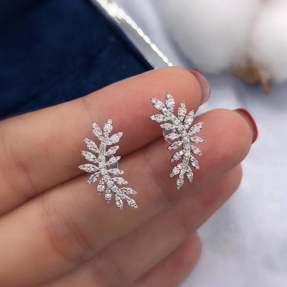 Stunning Feather Earrings with Zircon Women Jewelry for Fashion Lovers - Picture 13 of 16