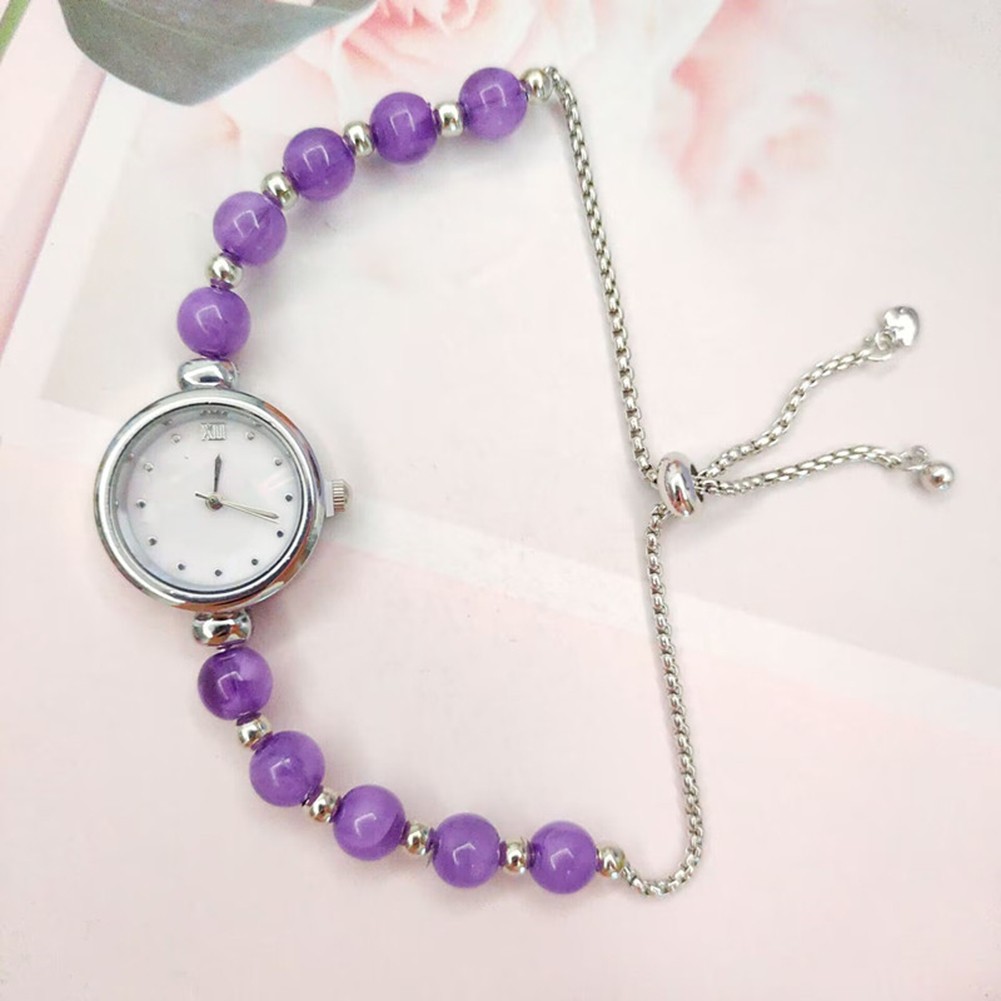Modische mehrfarbige Uhr mit leichtem Perlenarmband für den ganzen Tag - Picture 19 of 23