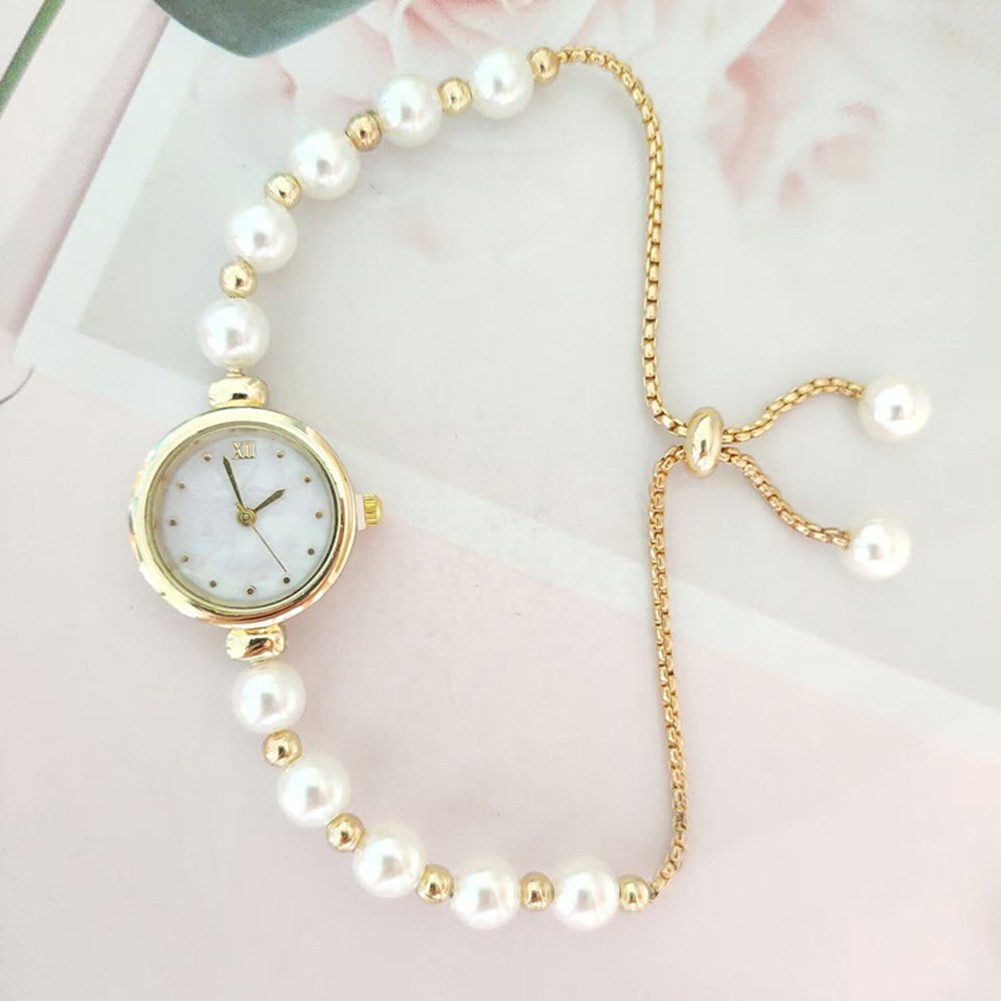 Modische mehrfarbige Uhr mit leichtem Perlenarmband für den ganzen Tag - Picture 13 of 23