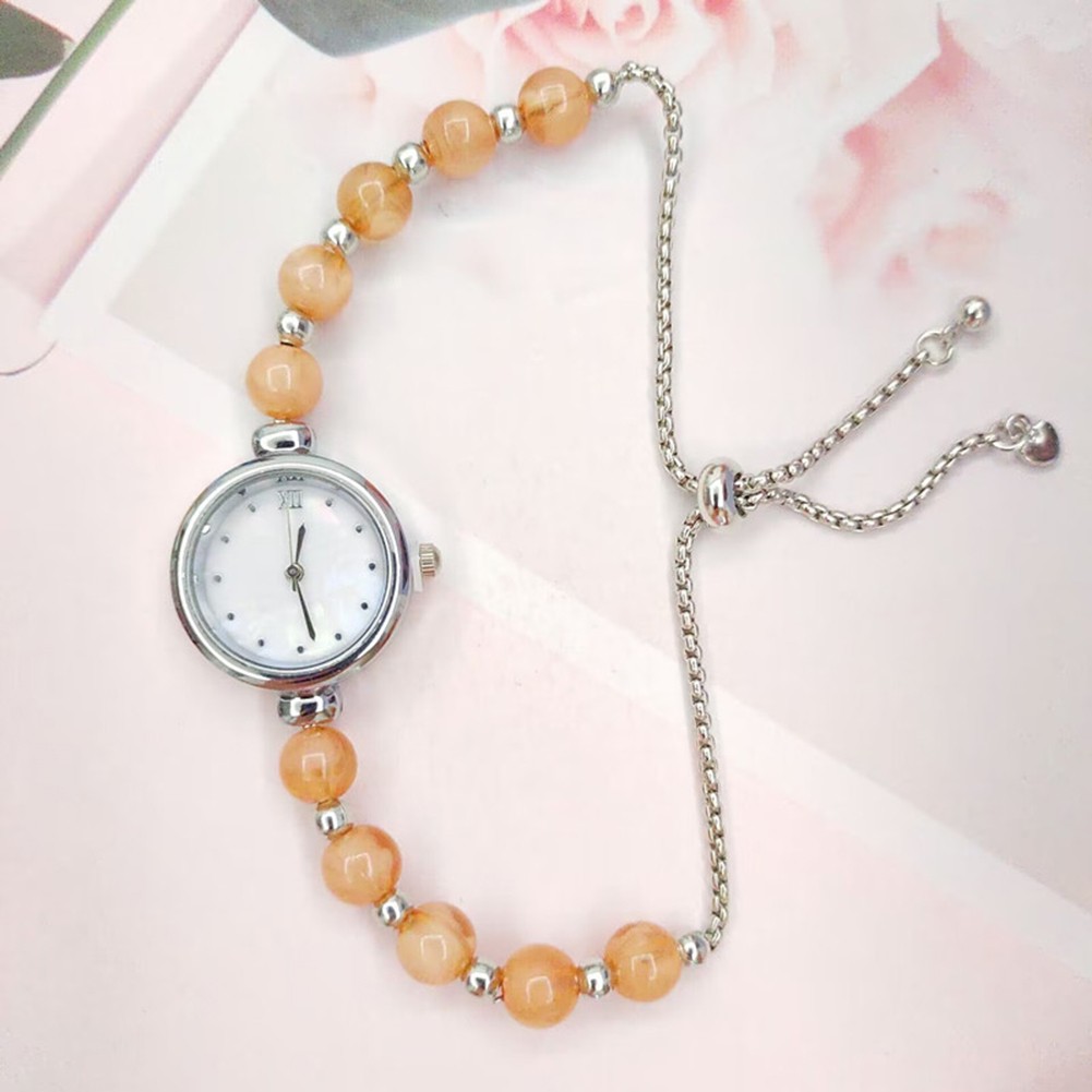 Modische mehrfarbige Uhr mit leichtem Perlenarmband für den ganzen Tag - Picture 15 of 23