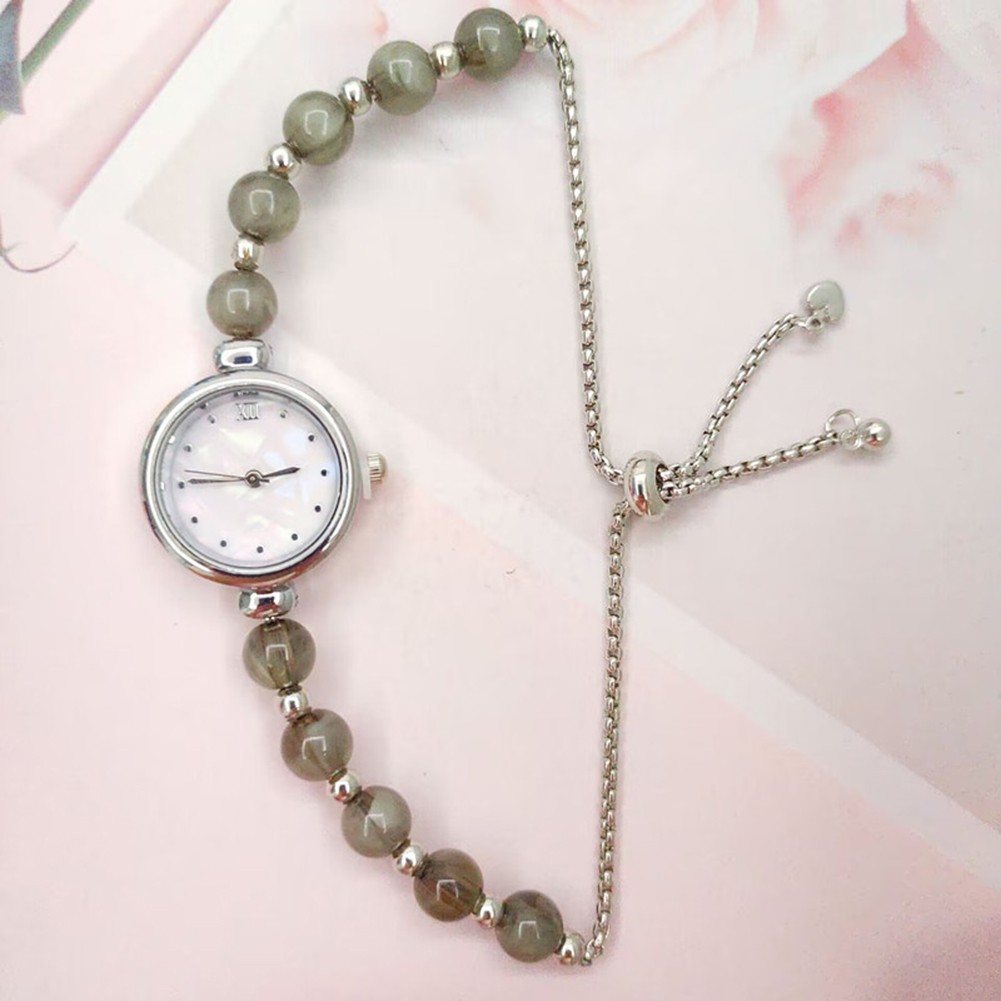 Modische mehrfarbige Uhr mit leichtem Perlenarmband für den ganzen Tag - Picture 18 of 23