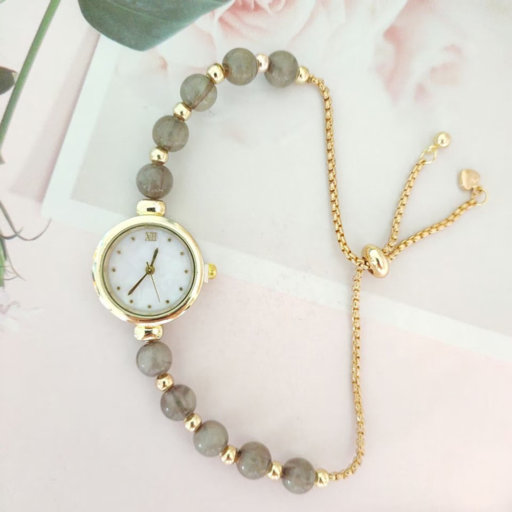 Modische mehrfarbige Uhr mit leichtem Perlenarmband für den ganzen Tag - Picture 16 of 23