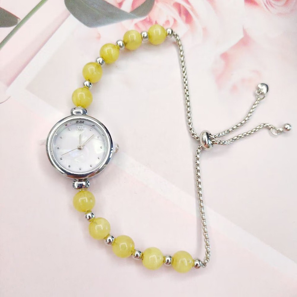Modische mehrfarbige Uhr mit leichtem Perlenarmband für den ganzen Tag - Picture 22 of 23