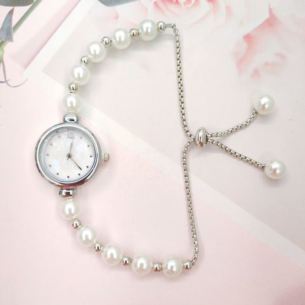 Modische mehrfarbige Uhr mit leichtem Perlenarmband für den ganzen Tag - Picture 20 of 23