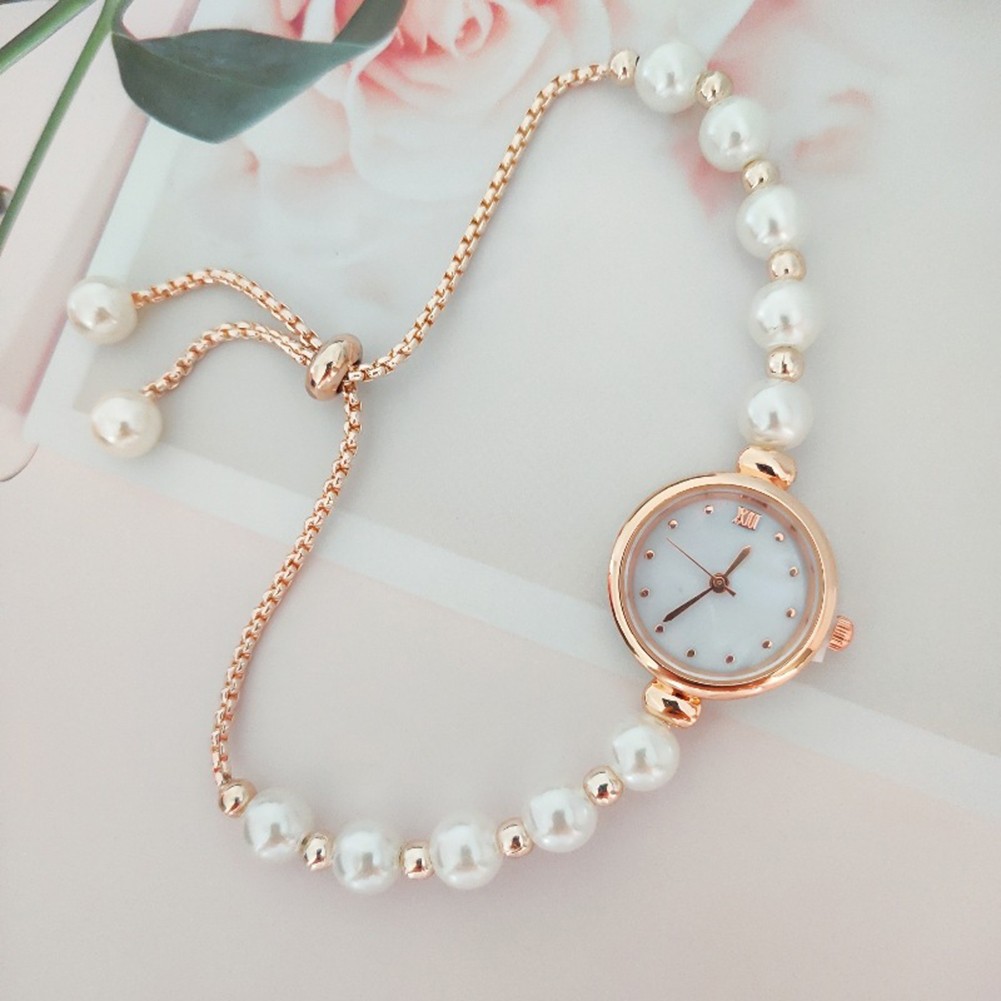 Modische mehrfarbige Uhr mit leichtem Perlenarmband für den ganzen Tag - Picture 23 of 23