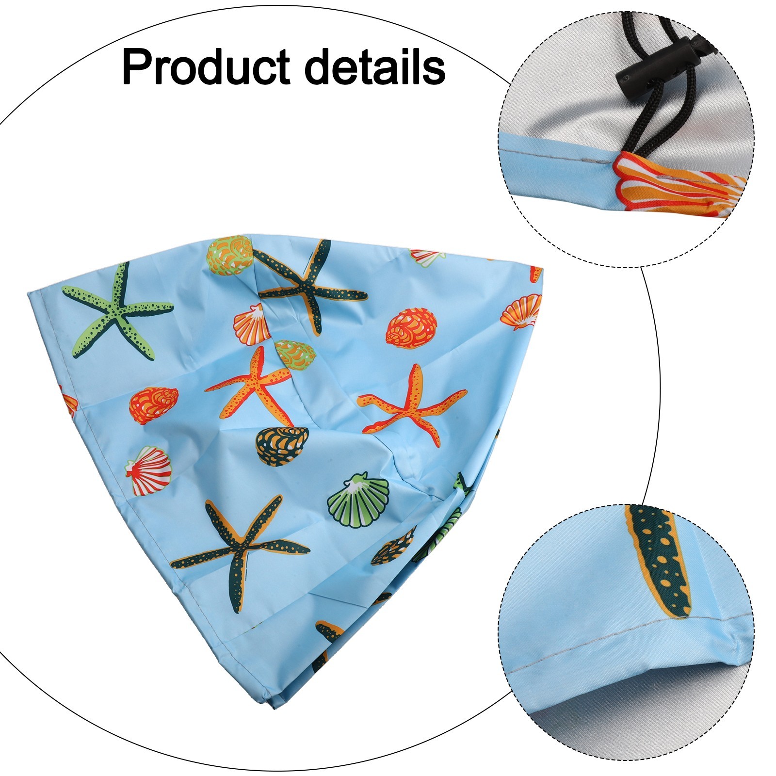 Round Swimming Pool Tarpaulin with Adjustable Drawstring Easy Setup Blue
