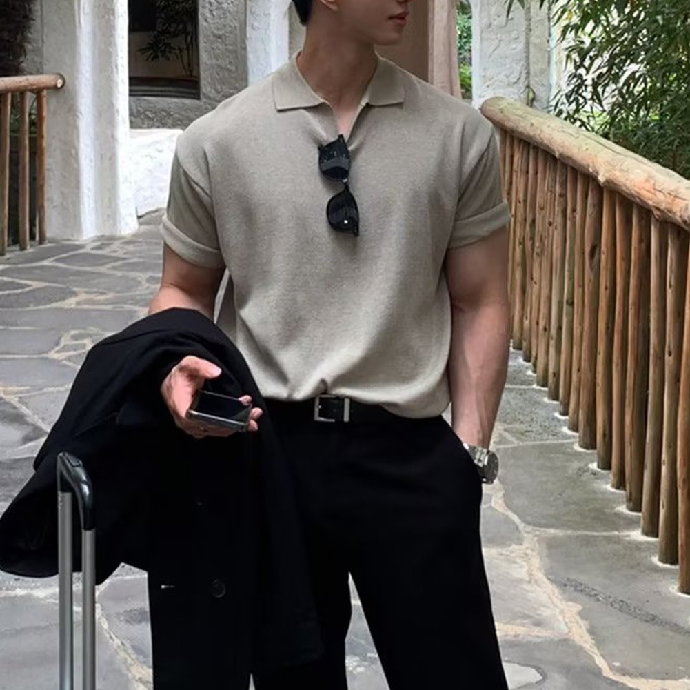 Elegante camiseta pulóver para hombre con cuello vuelto para moda diaria - Imagen 23 de 24