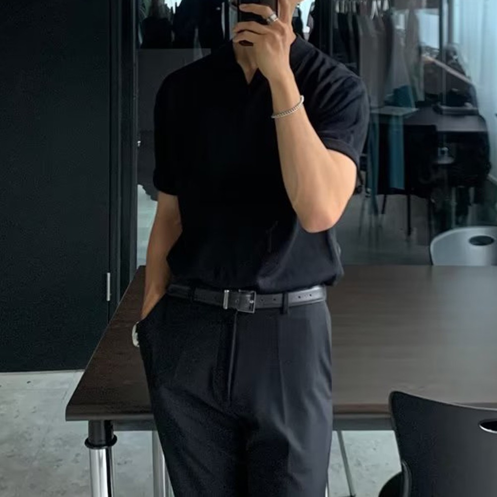 Elegante camiseta pulóver para hombre con cuello vuelto para moda diaria - Imagen 18 de 24