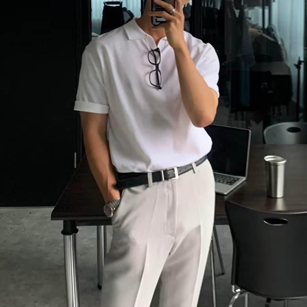 Elegante camiseta pulóver para hombre con cuello vuelto para moda diaria - Imagen 14 de 24