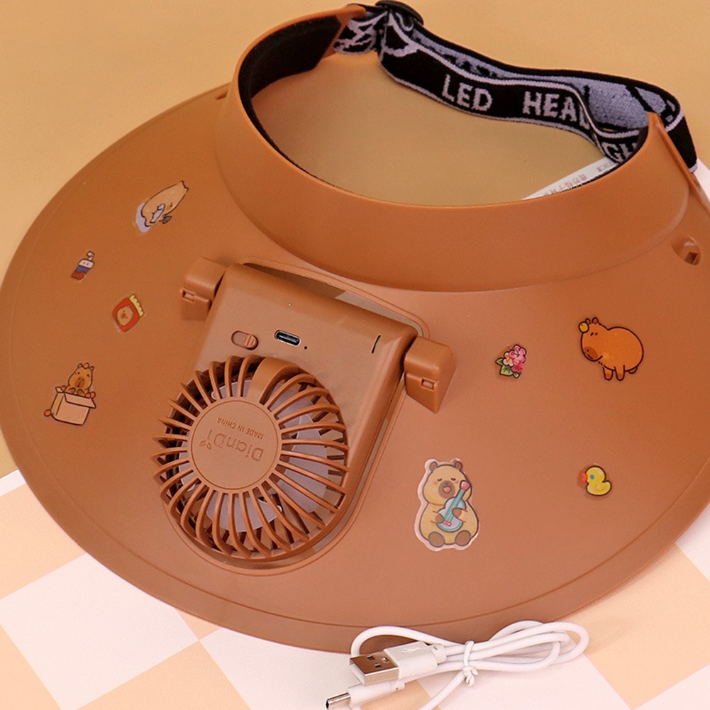 USB Lade Ventilator Mütze für Outdoor Aktivitäten mit einstellbarer Windgesch - Bild 2 von 15