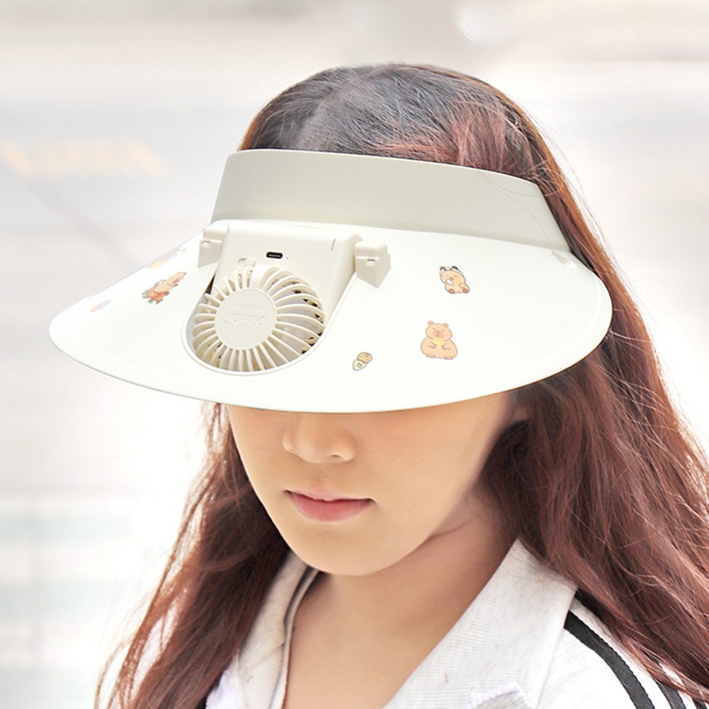 USB Lade Ventilator Mütze für Outdoor Aktivitäten mit einstellbarer Windgesch - Bild 3 von 15
