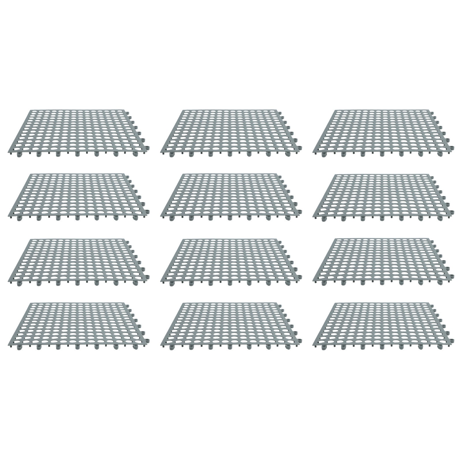 12 Pack of Interlocking Drainage Mats for Safe Spaces in Garden and For Garage - Picture 22 of 40
