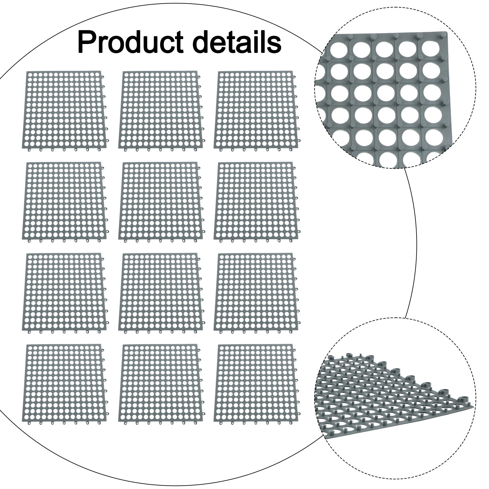 Reliable Drainage Mats 12 Pack Nonslip Interlocking for Indoor and Outdoor Use - Picture 25 of 40