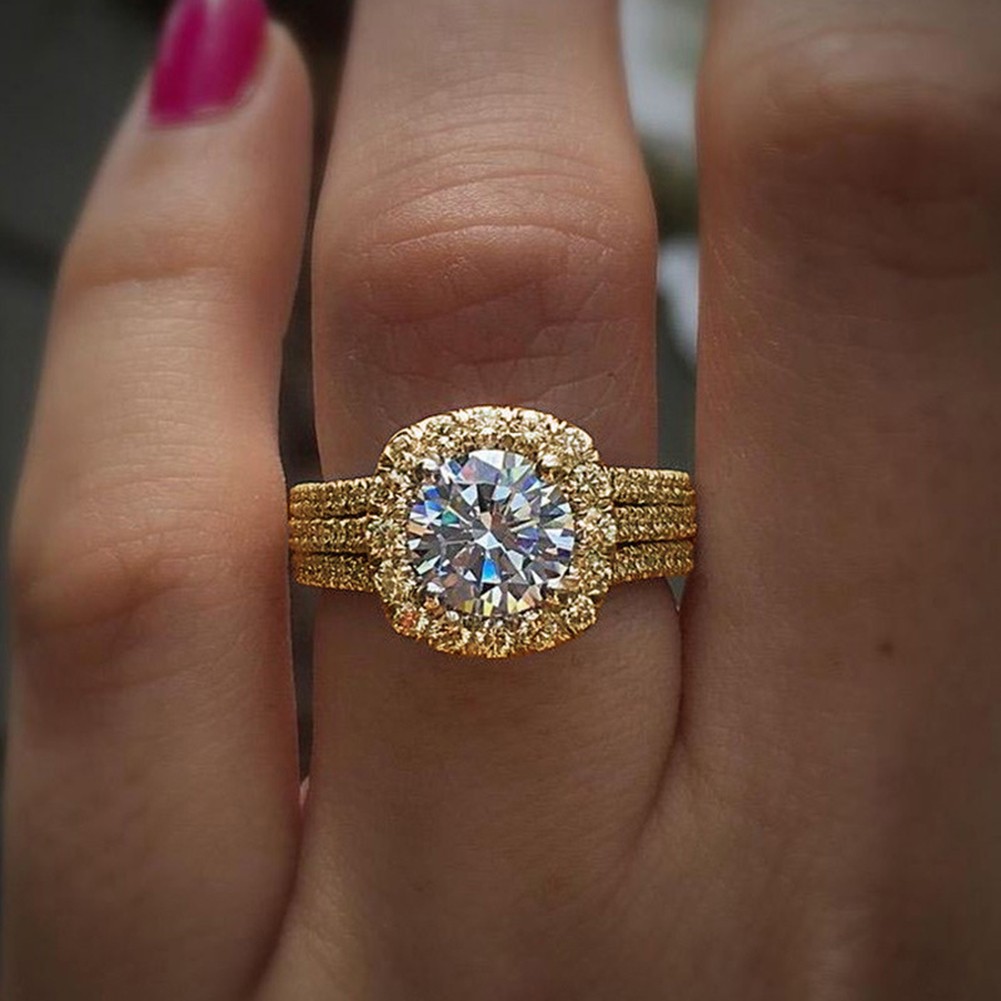 Contemporary Three Jet Ring with Diamond Embellishments for Any Outfit - Picture 13 of 19
