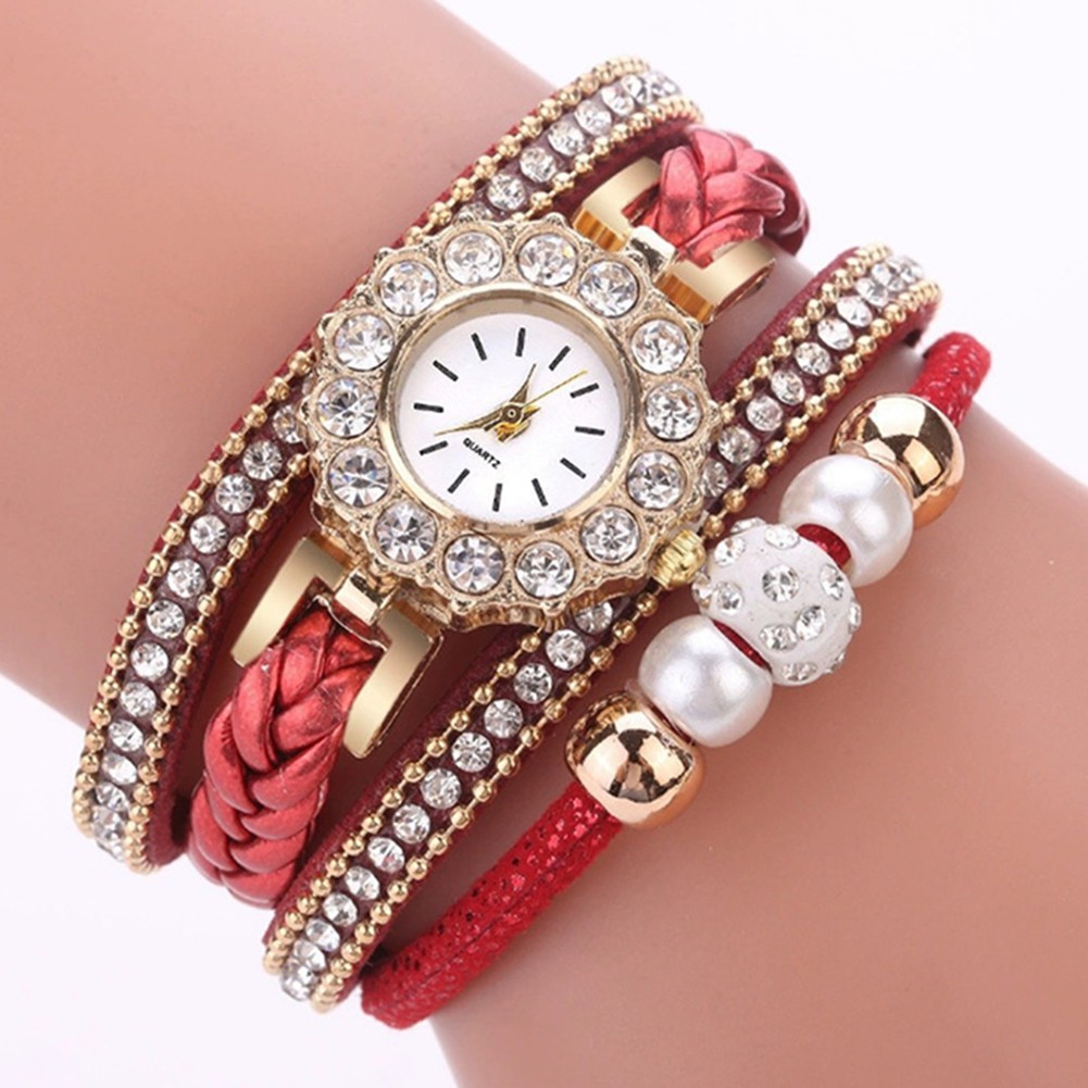 Schicke und bequeme Modeuhr mit einzigartigem Perlen- und Diamantdesign - Picture 25 of 32