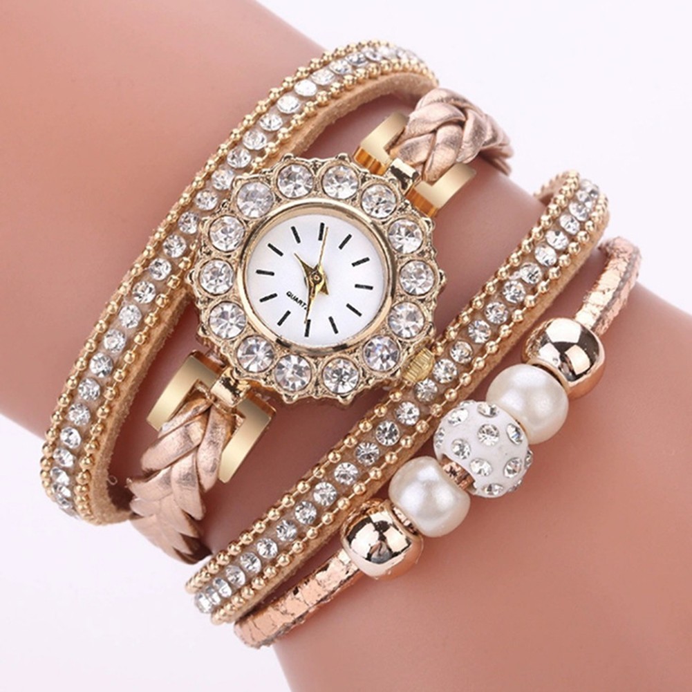 Schicke und bequeme Modeuhr mit einzigartigem Perlen- und Diamantdesign - Picture 27 of 32