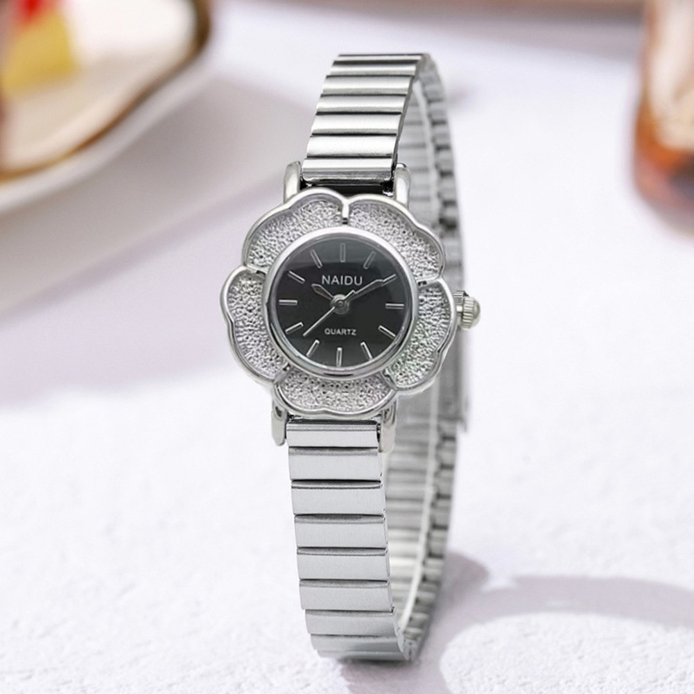 Distinctive Flower Shaped Steel Strip Watch Perfect for Casual or Formal - Picture 16 of 16
