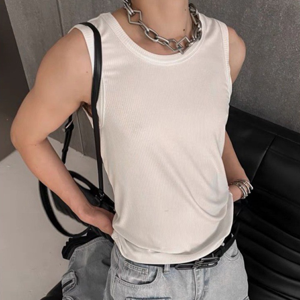Herren ärmelloses Tank Top für Fitnessstudio elastisch solide Weste für Muske - Picture 16 of 28