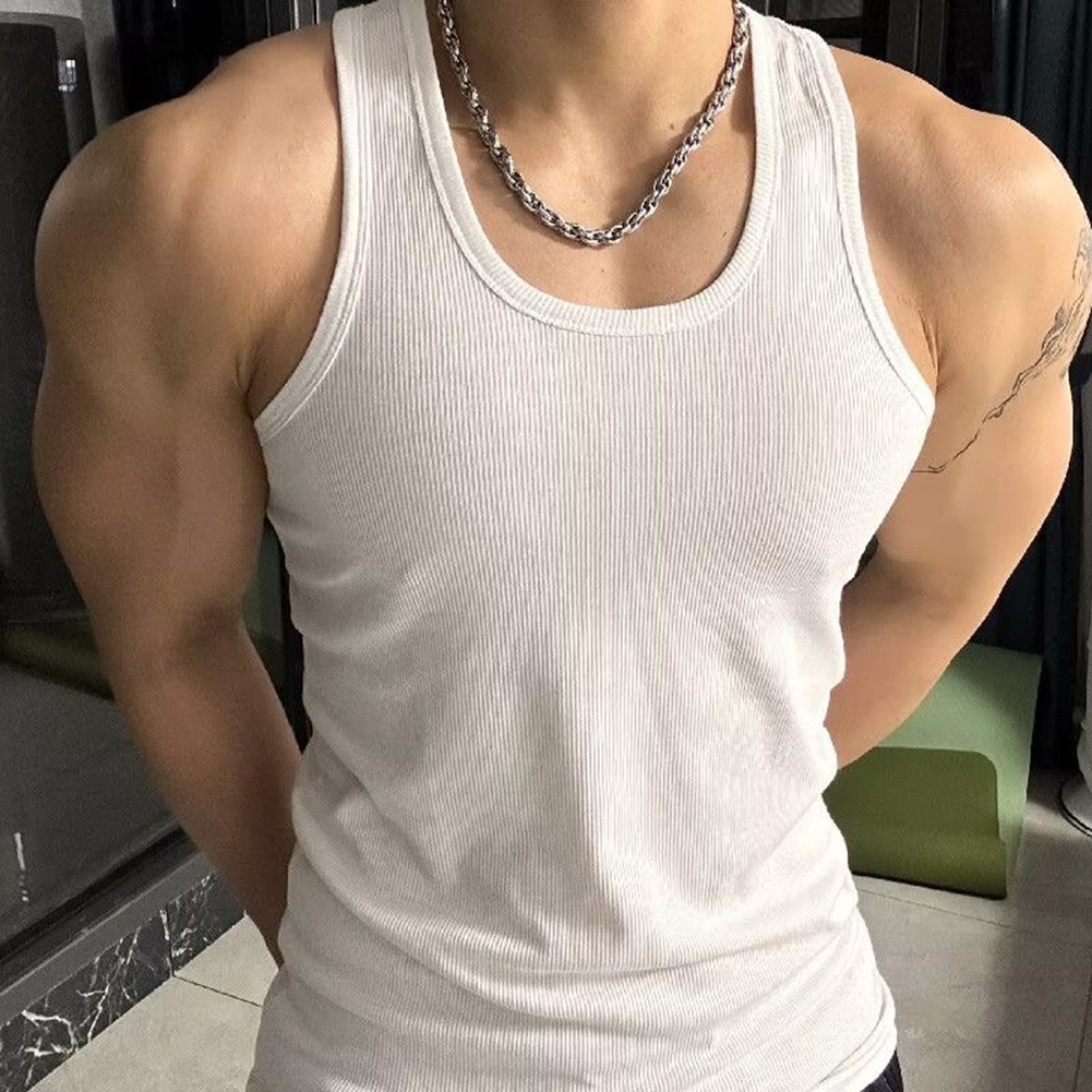 Herren ärmelloses Tank Top für Fitnessstudio elastisch solide Weste für Muske - Picture 14 of 28
