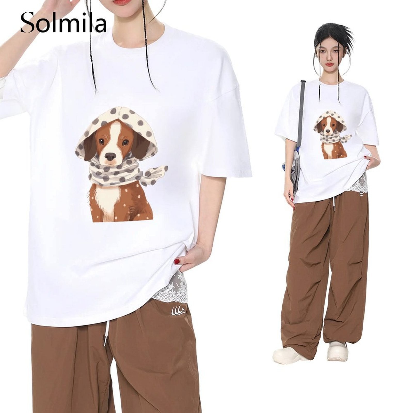 Dog Graphic Print Shirt Casual Daily Style Round Neck Style Short Sleeve Design - Picture 16 of 16