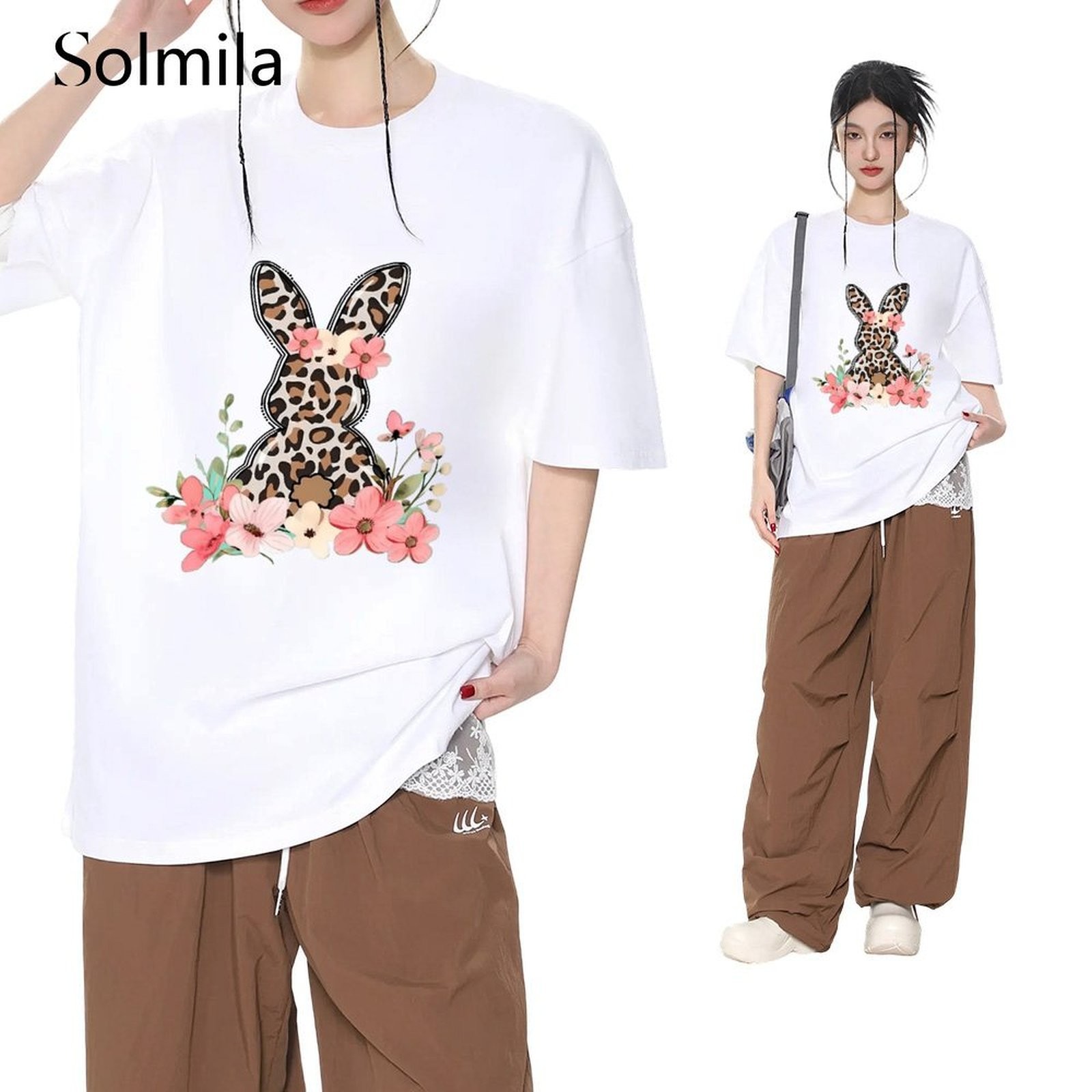 Oversize Rabbit Pattern Spring Summer Autumn Wear Multiple Color Options - Picture 14 of 16