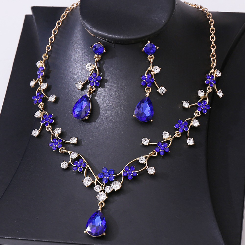 Unique Rhinestone Baby's Breath Flower Jewelry Set with Necklace and Earrings - Picture 20 of 21