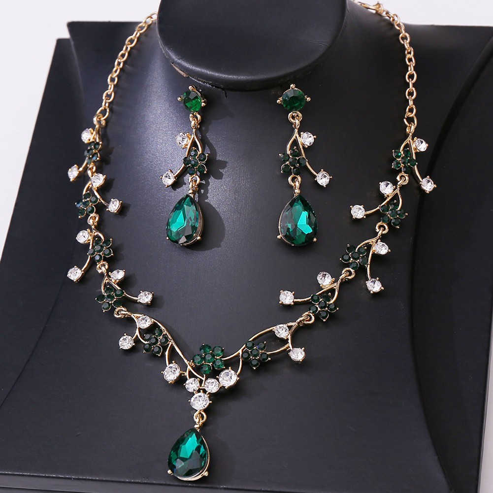 Unique Rhinestone Baby's Breath Flower Jewelry Set with Necklace and Earrings - Picture 21 of 21