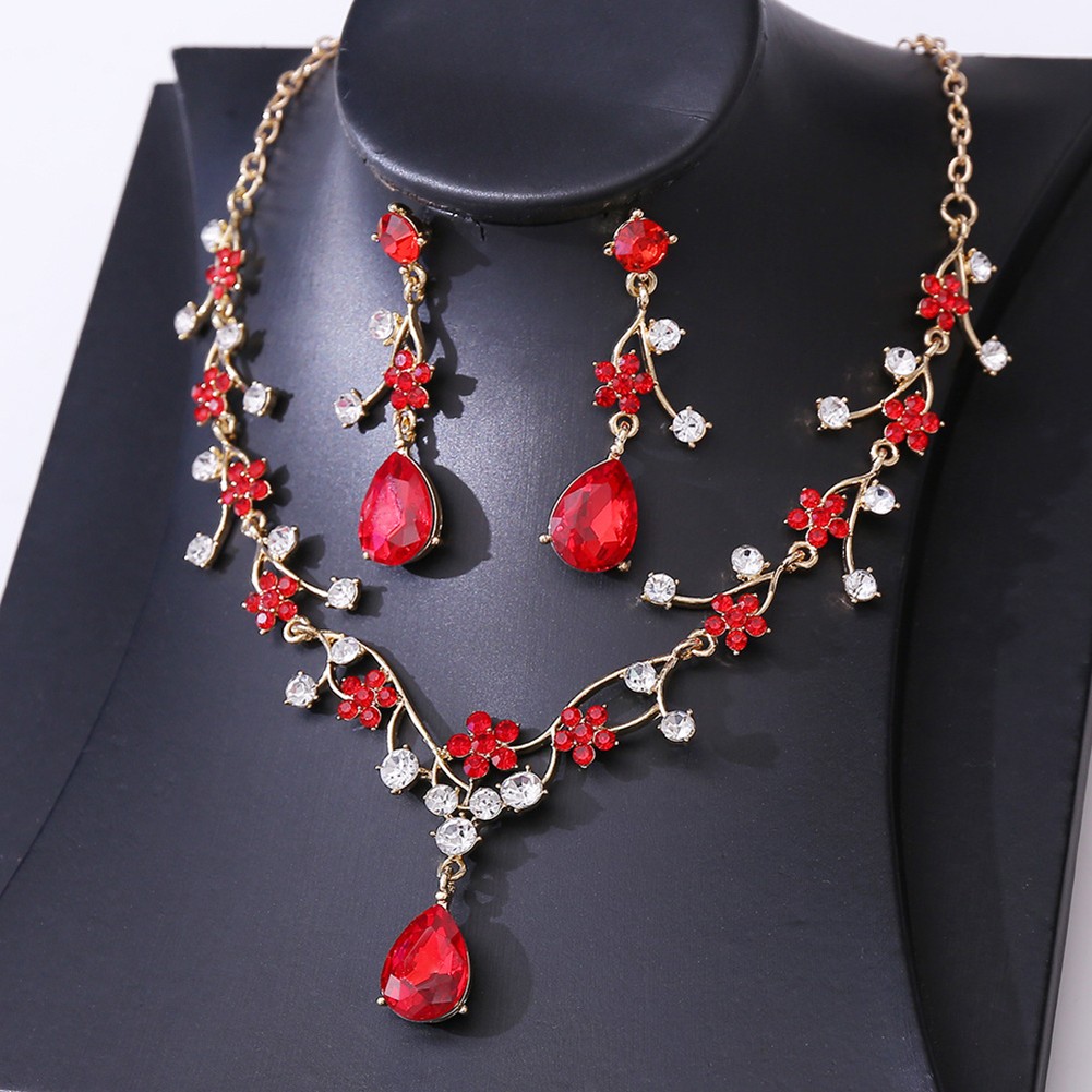 Unique Rhinestone Baby's Breath Flower Jewelry Set with Necklace and Earrings - Picture 19 of 21