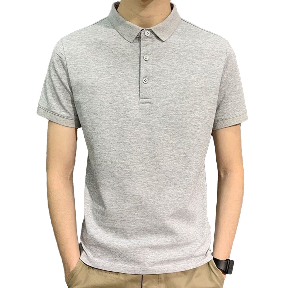 Revers Kurzarm T-Shirts für Herren in Unifarben geeignet für Business - Picture 13 of 24