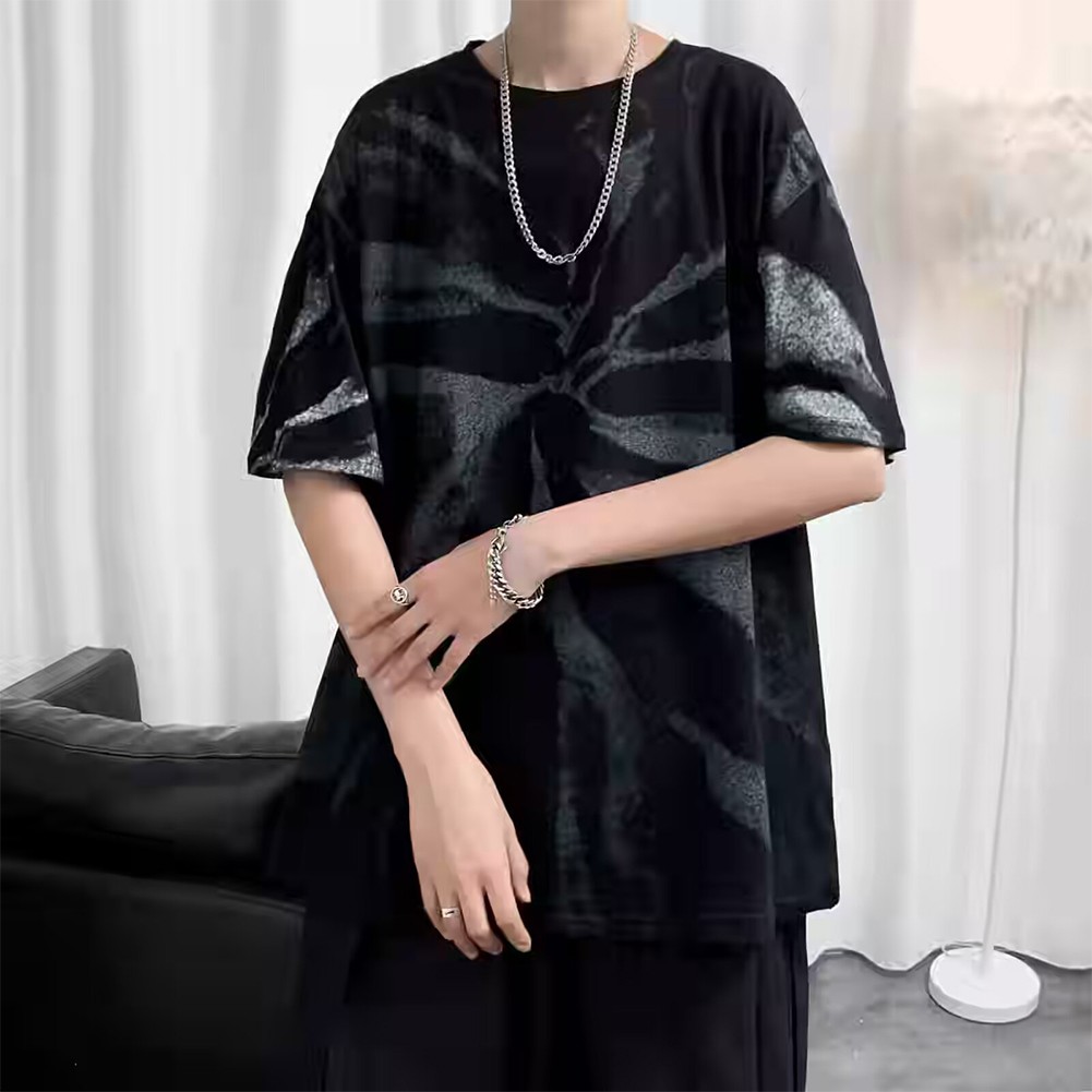 Trendiges Oversized Herren T-Shirt mit O Ausschnitt und Print für Hip Hop Mode - Picture 18 of 36