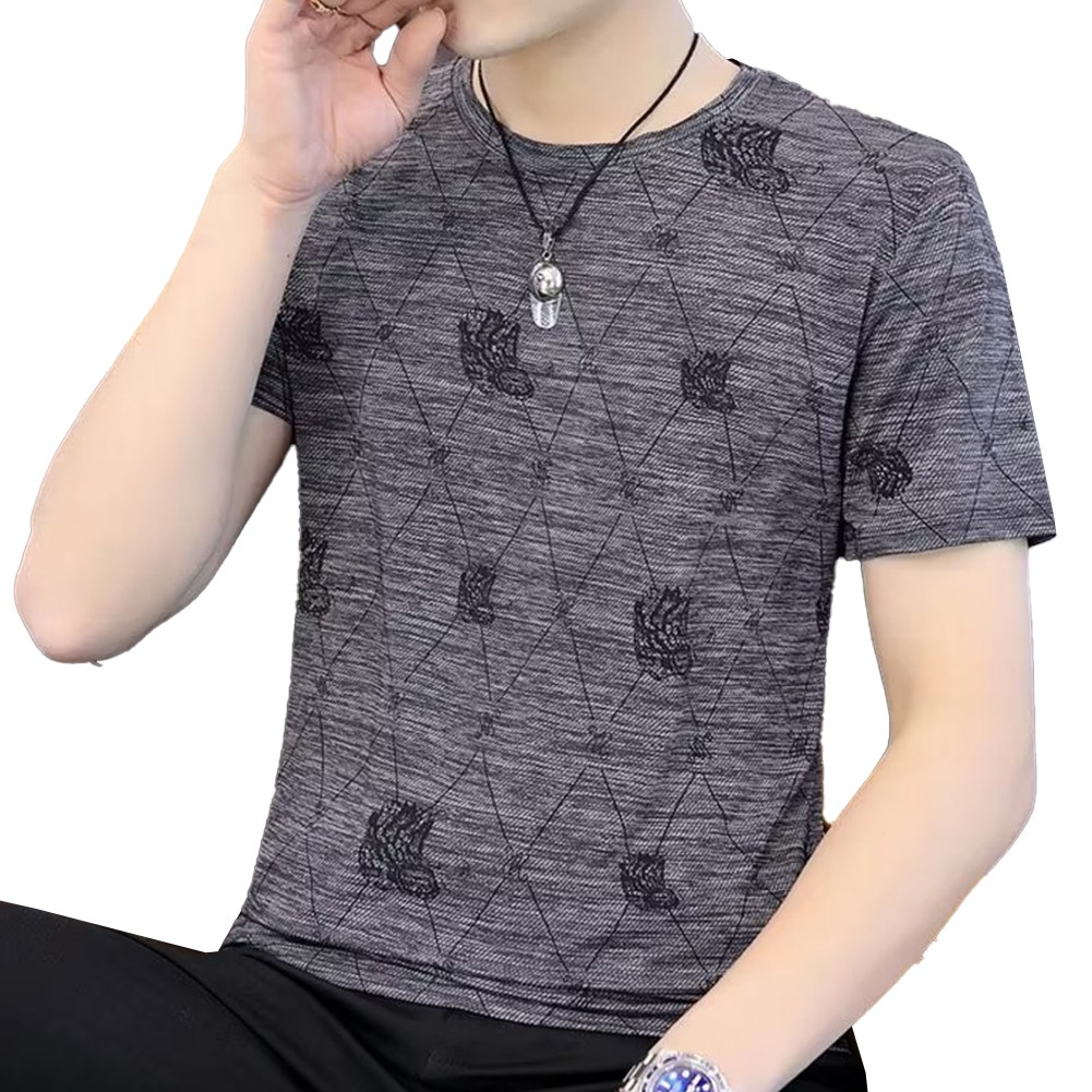 Fashionable Men's Short Sleeve Tops Featuring Plaid Print and Round Neck - Picture 14 of 14