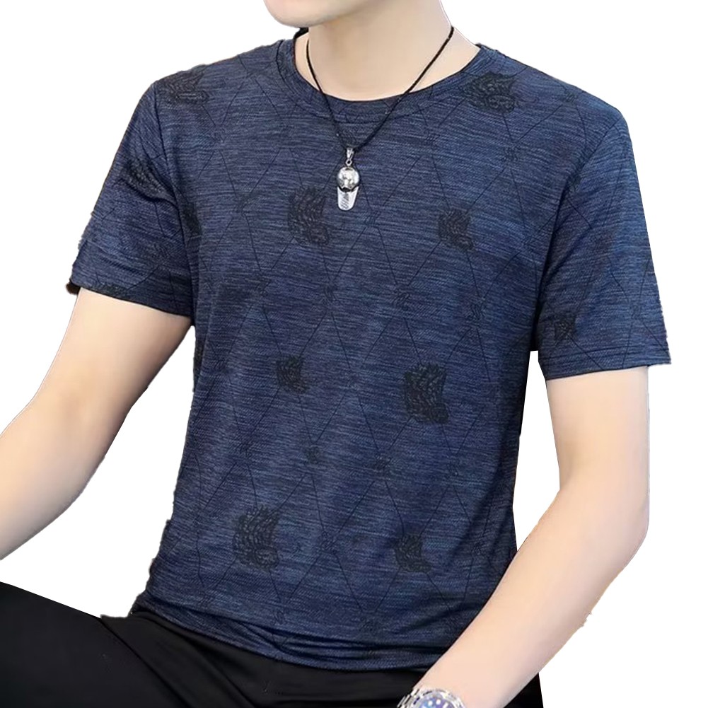 Fashionable Men's Short Sleeve Tops Featuring Plaid Print and Round Neck - Picture 10 of 14